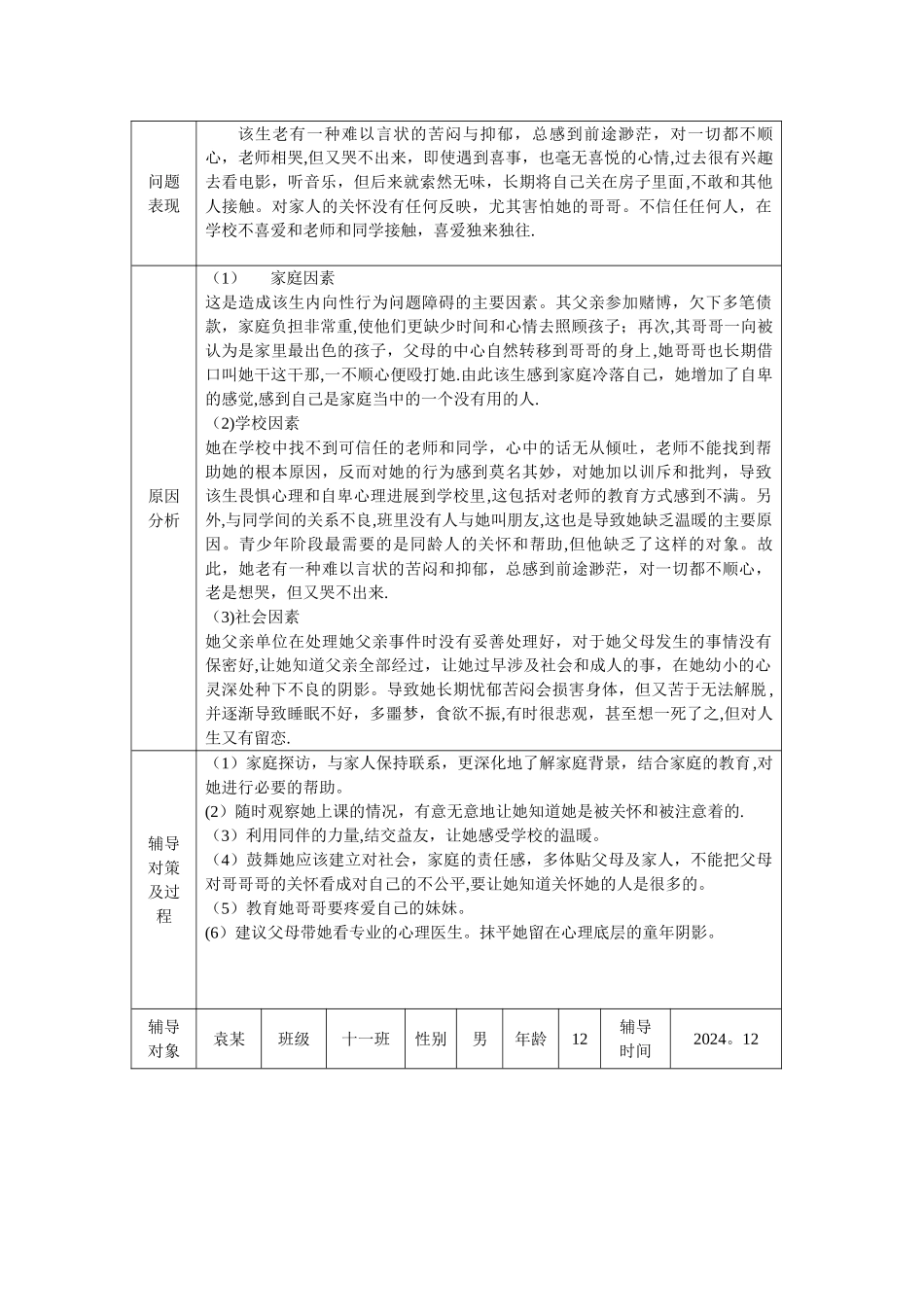 学生心理健康教育辅导记录表_第2页