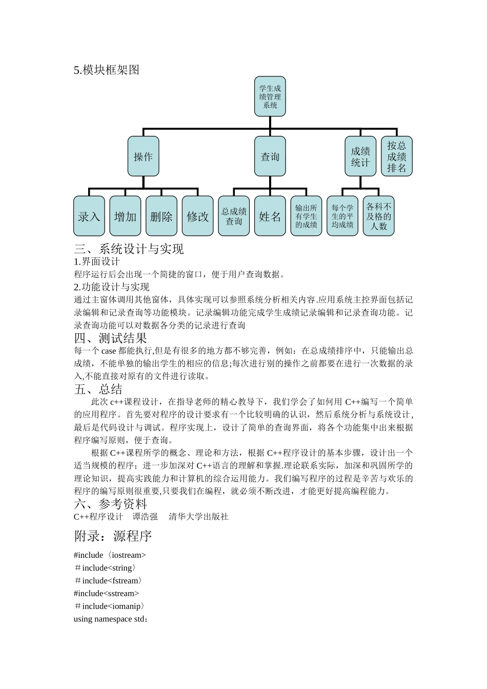 学生成绩管理系统C++编程实验报告_第3页