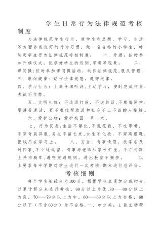 学生日常行为规范考核制度及细则