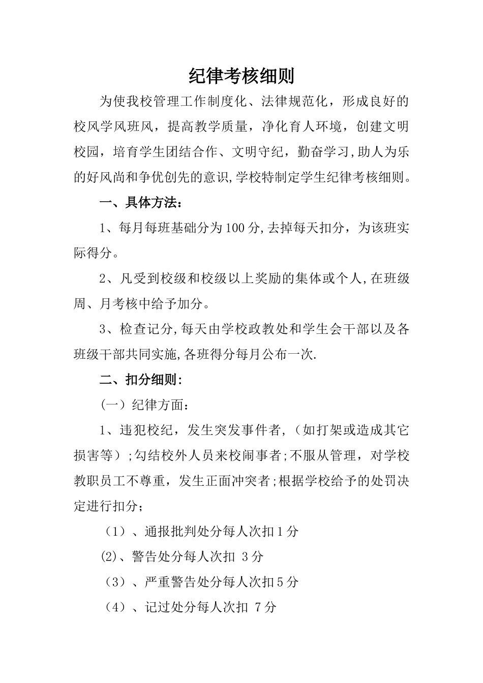 学生纪律考核细则_第1页