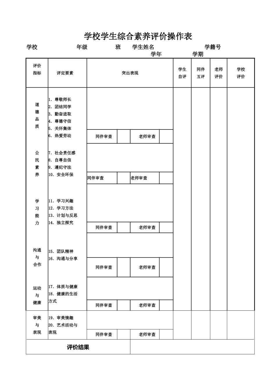 学生综合评价表_第2页