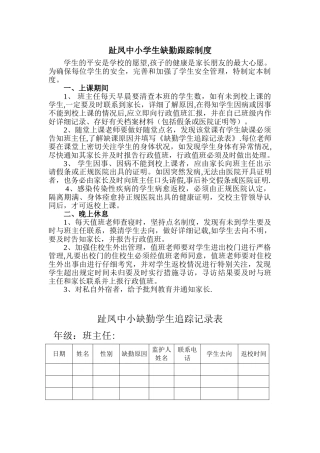 学生缺勤跟踪制度及登记表