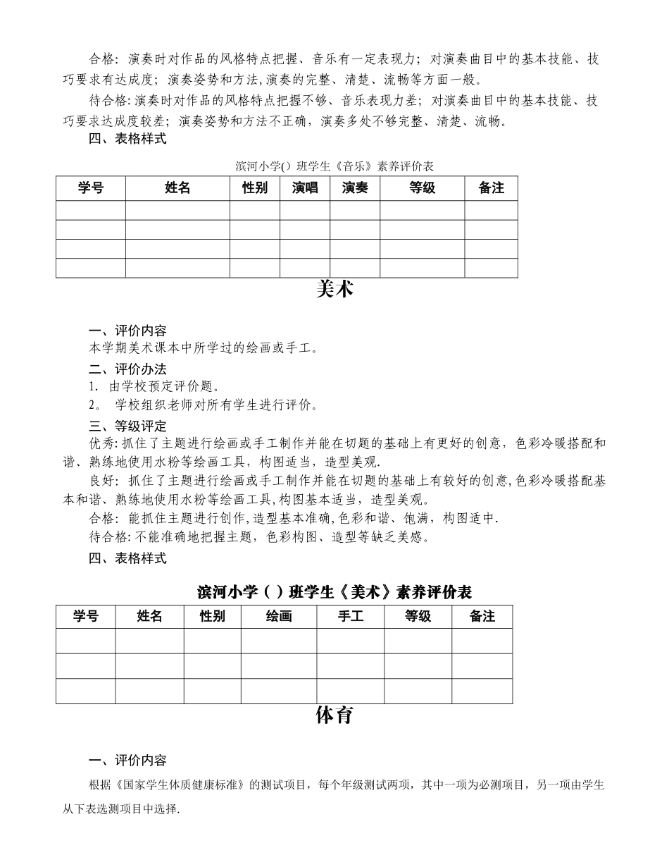 学生艺术素质综合评价表_第2页
