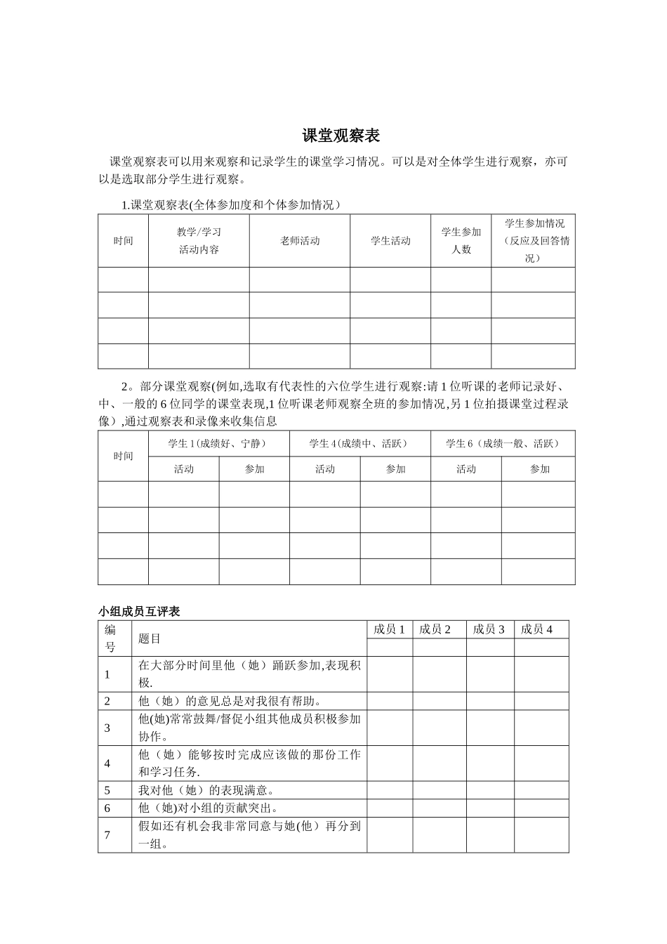 学生课堂表现评价量表_第2页