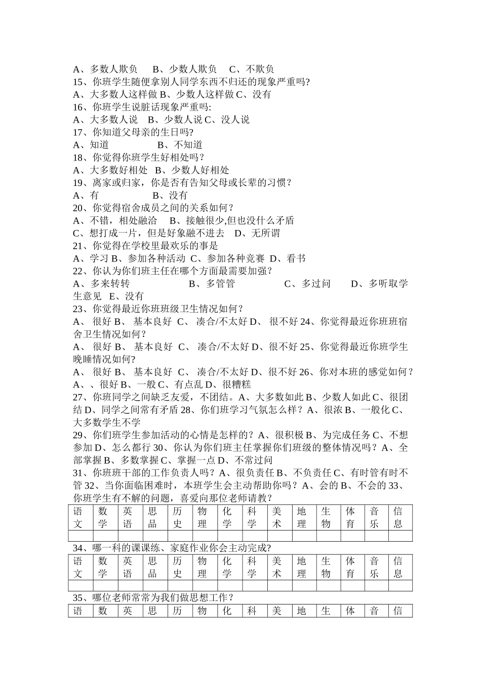 学生问卷调查表_第2页
