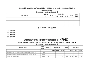 学科试卷分析模板