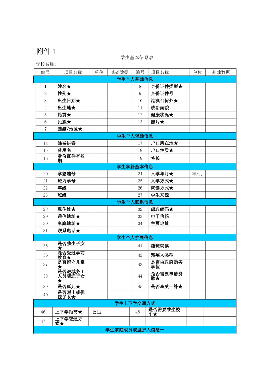 学籍各类表格_第1页