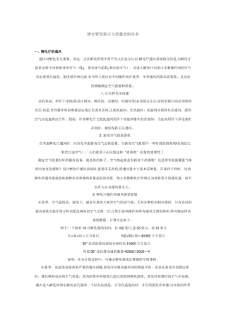 孵化管理要点与质量控制体系