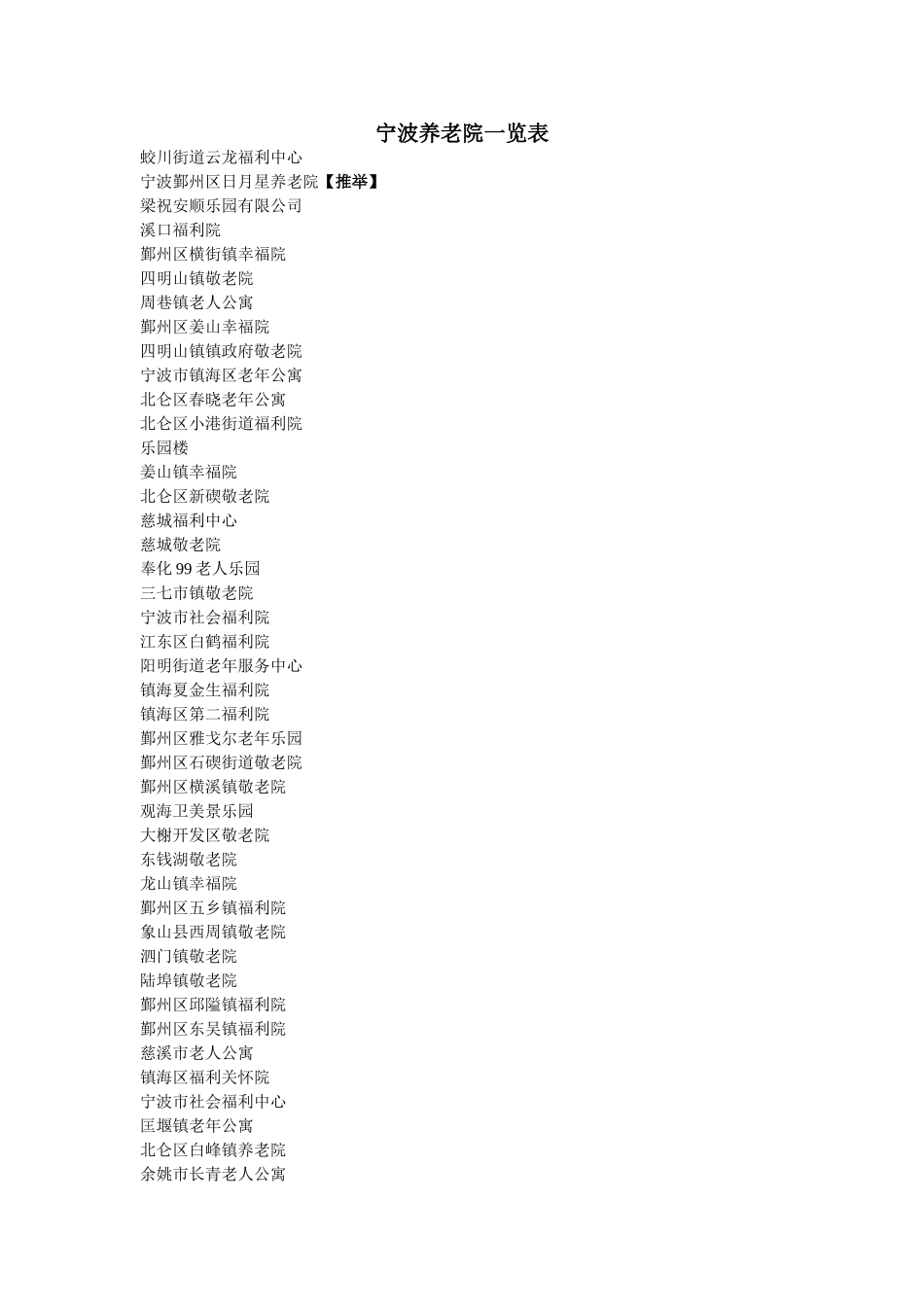 宁波养老院一览表_第1页