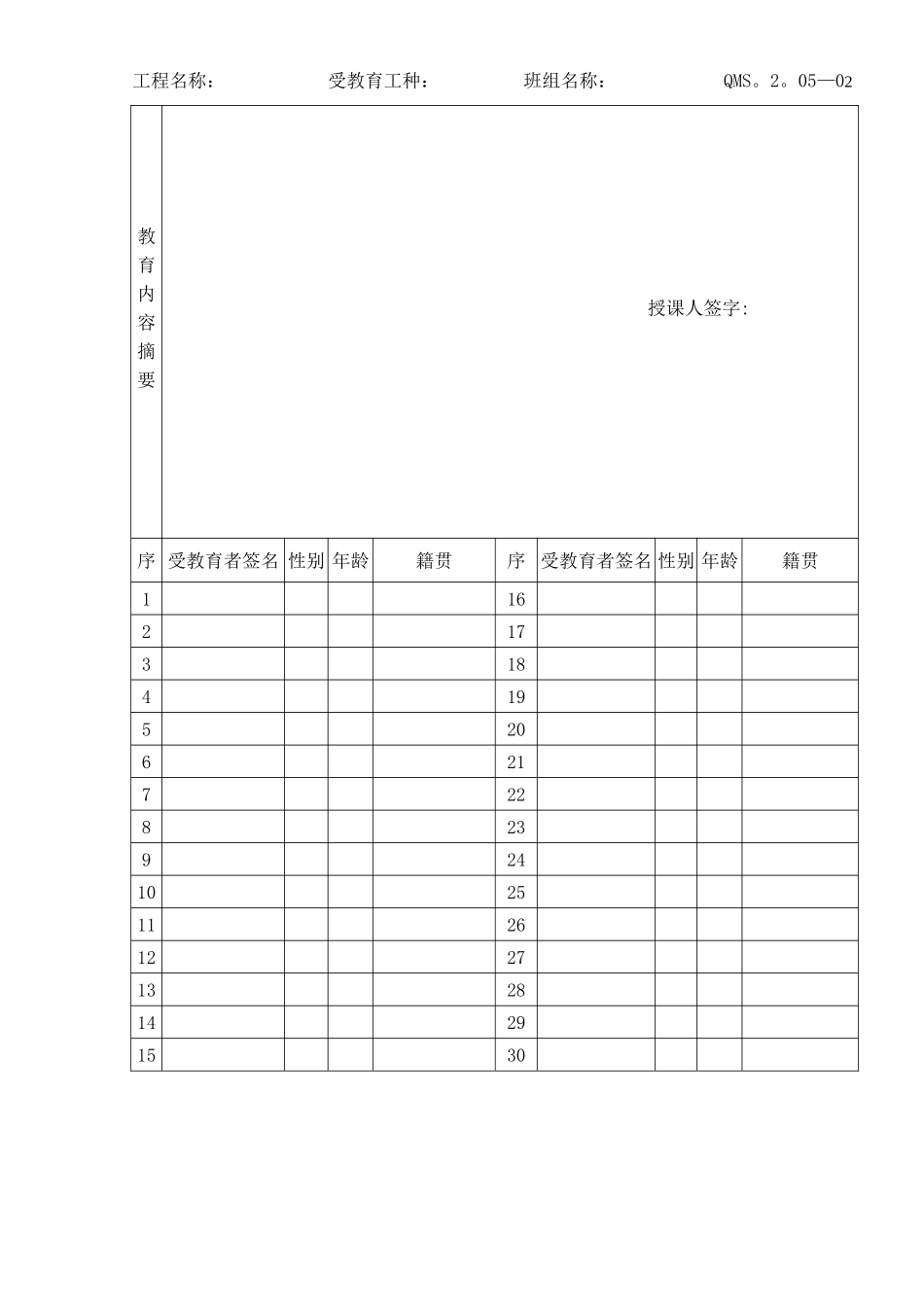 安全与文明施工管理程序表格_第2页