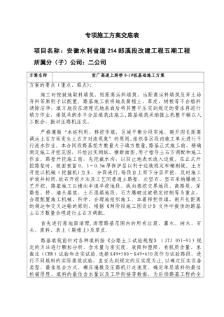安全专项施工方案交底表