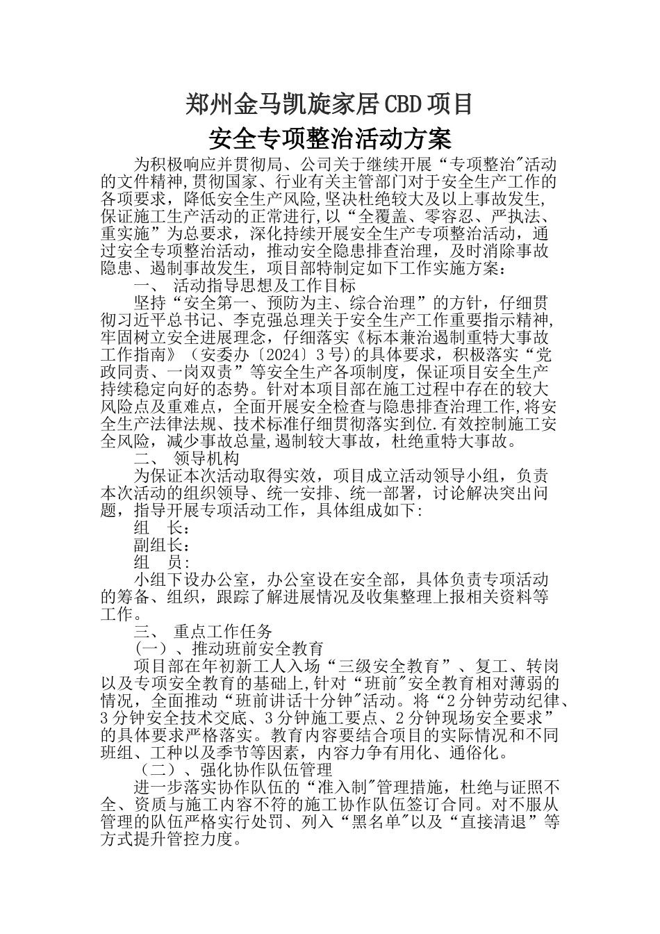安全专项整治活动方案_第1页