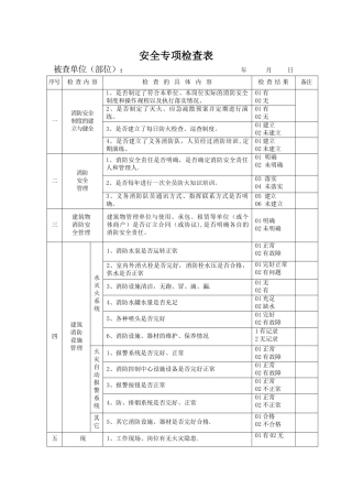安全专项检查表