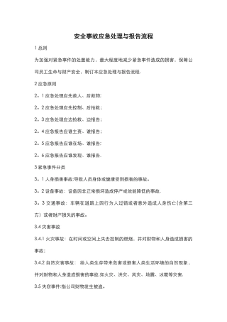 安全事故应急处理与报告流程图
