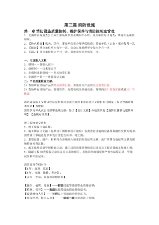 2025年一级注册消防工程师考点整理第三篇消防设施