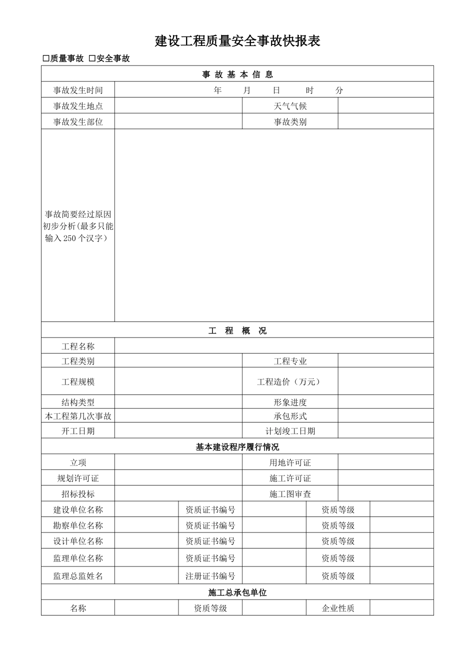 安全事故快报表_第1页