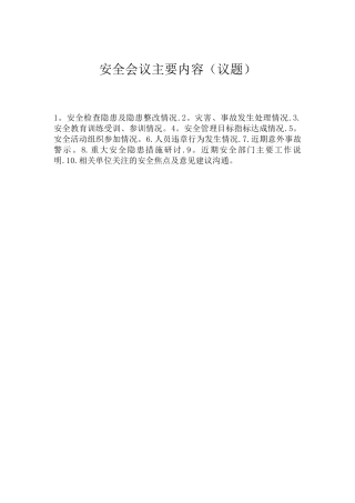 安全会议主要内容