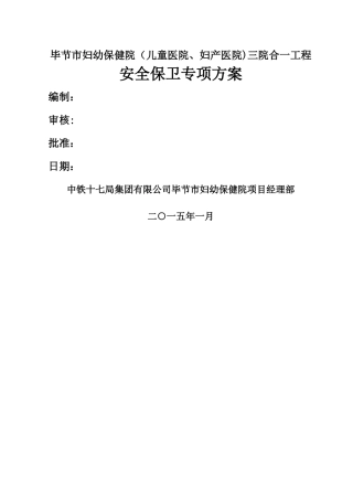 安全保卫专项方案