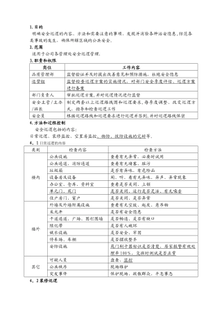 安全员巡逻管理办法
