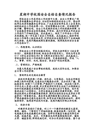 安全工作自检自查报告