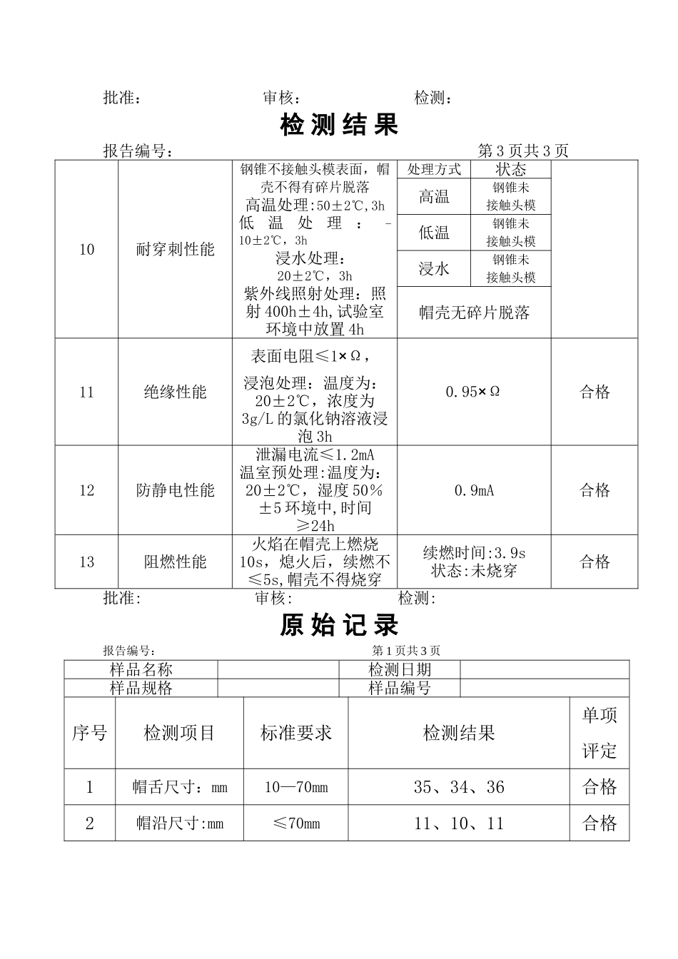 安全帽检测报告及原始记录_第3页