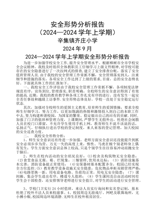 安全形势分析报告