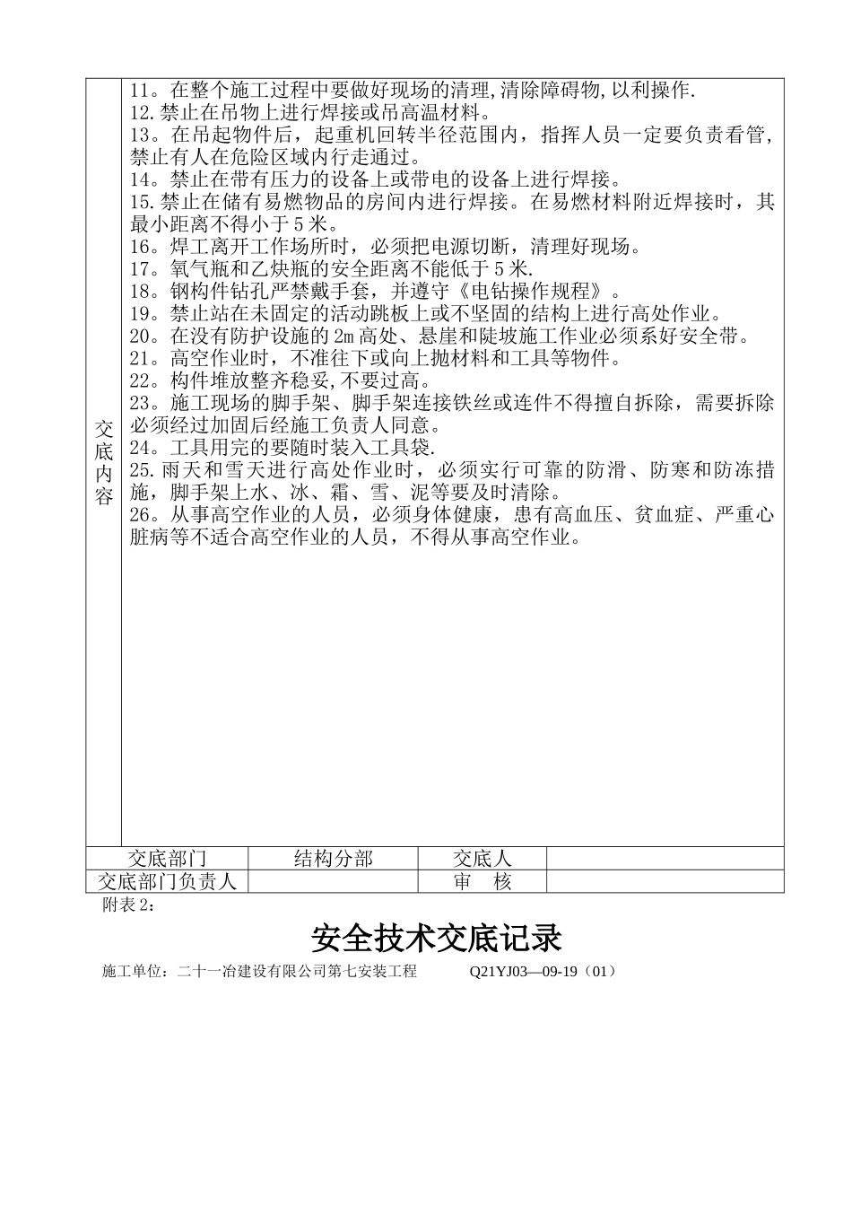 安全技术交底记录(表格)_第2页