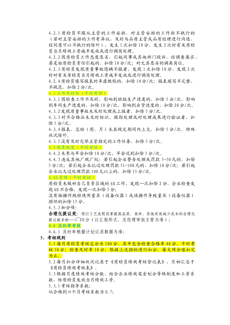 2025年品管部质检员绩效考核制度_第2页