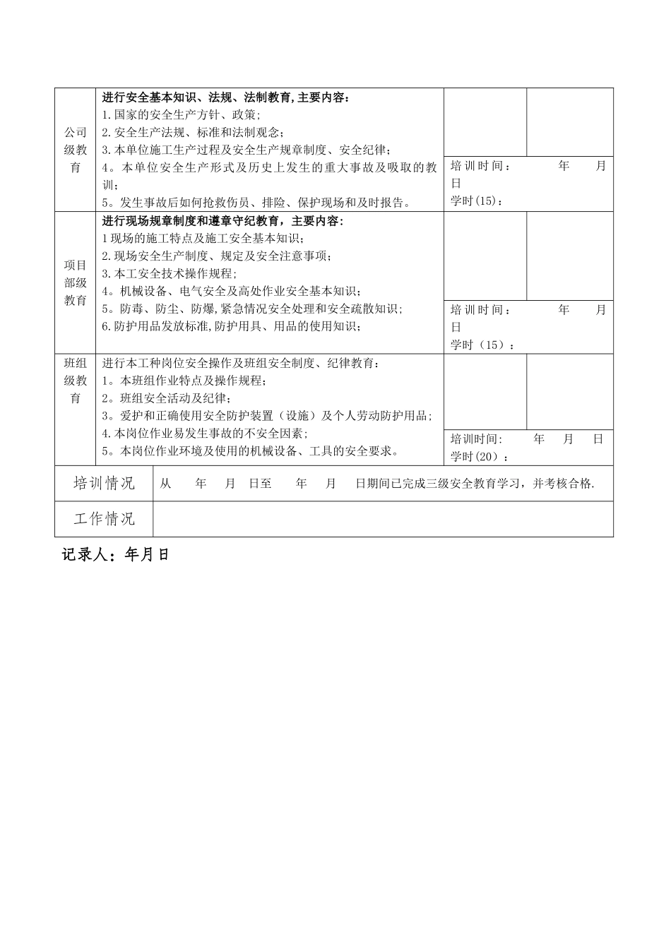 安全教育培训表格_第2页