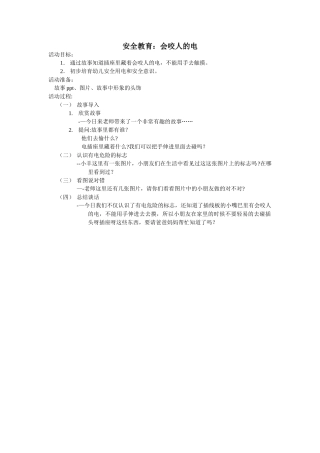 安全教育教案《会咬人的电》