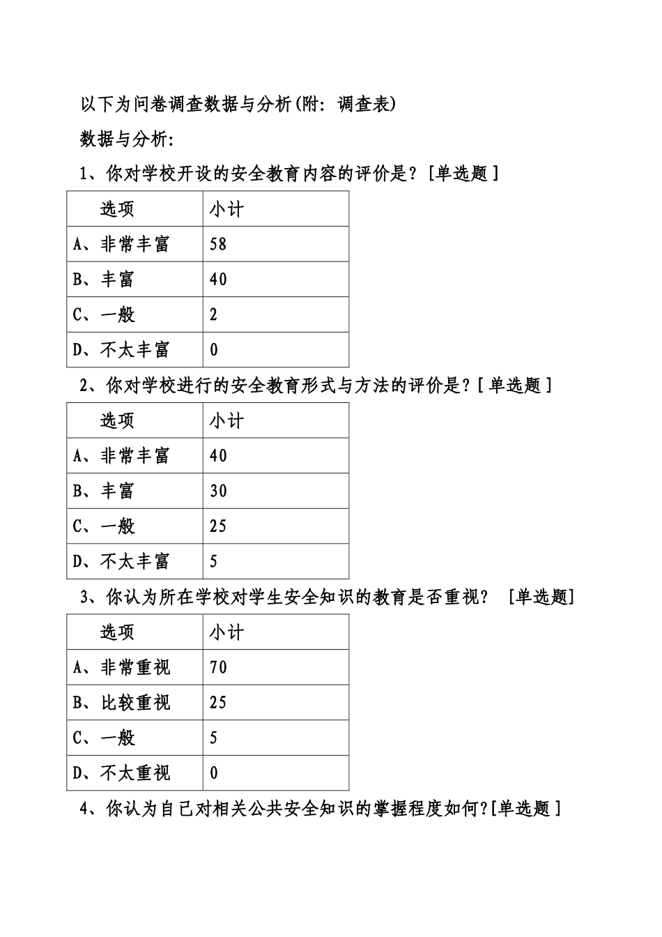 安全教育问卷调查分析总结_第2页