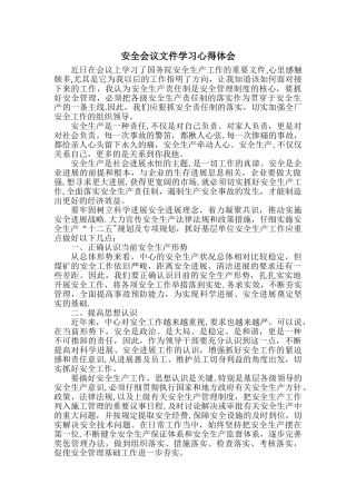 安全文件学习心得体会