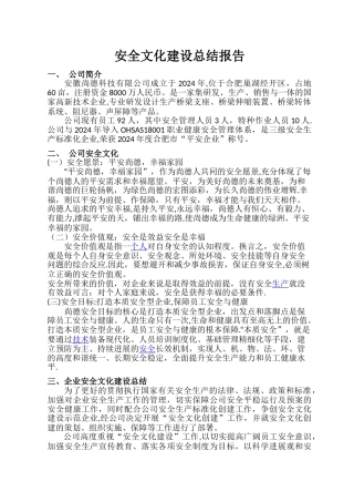 安全文化建设总结