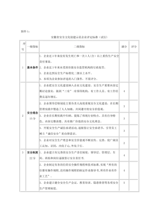 安全文化示范企业评定标准