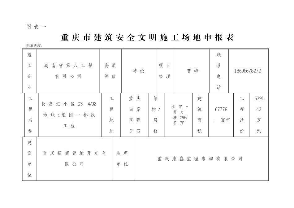 安全文明工地申报表_第1页