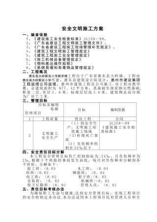 安全文明施工方案(厂房、宿舍楼)