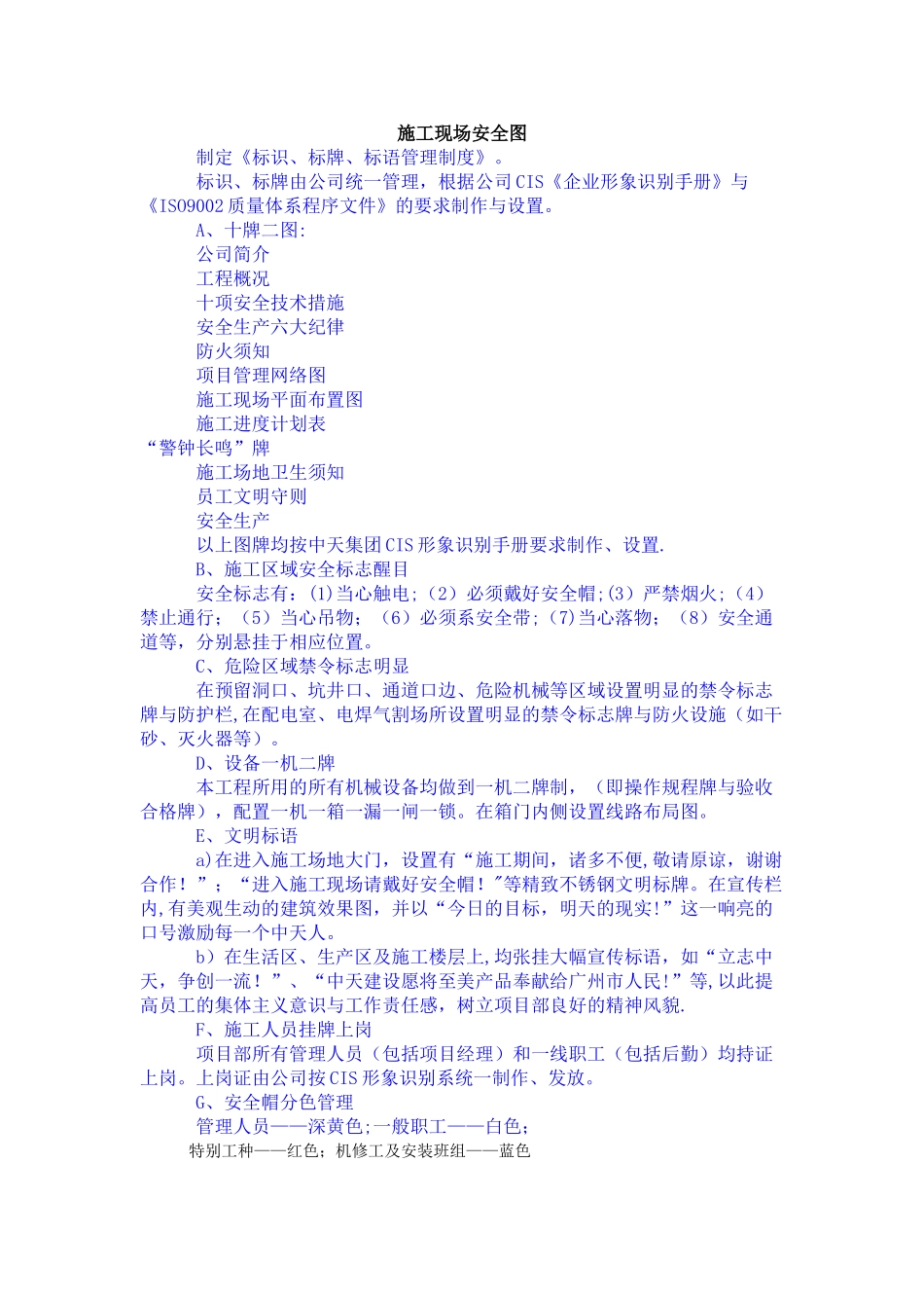 安全文明施工现场标识牌完整版_第1页