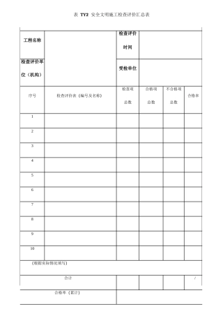 安全文明施工检查评价表