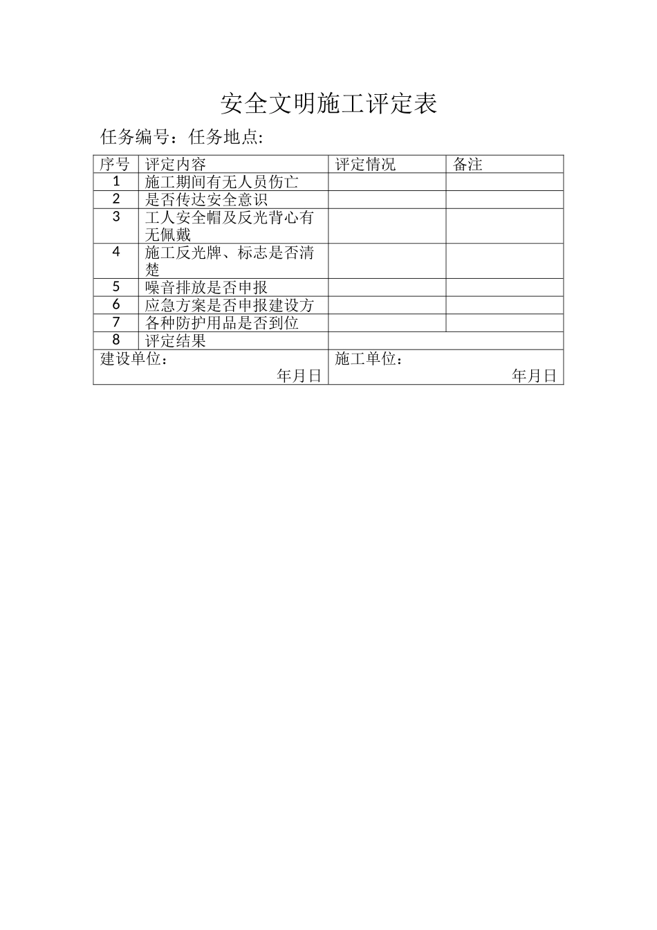 安全文明施工评定表_第1页