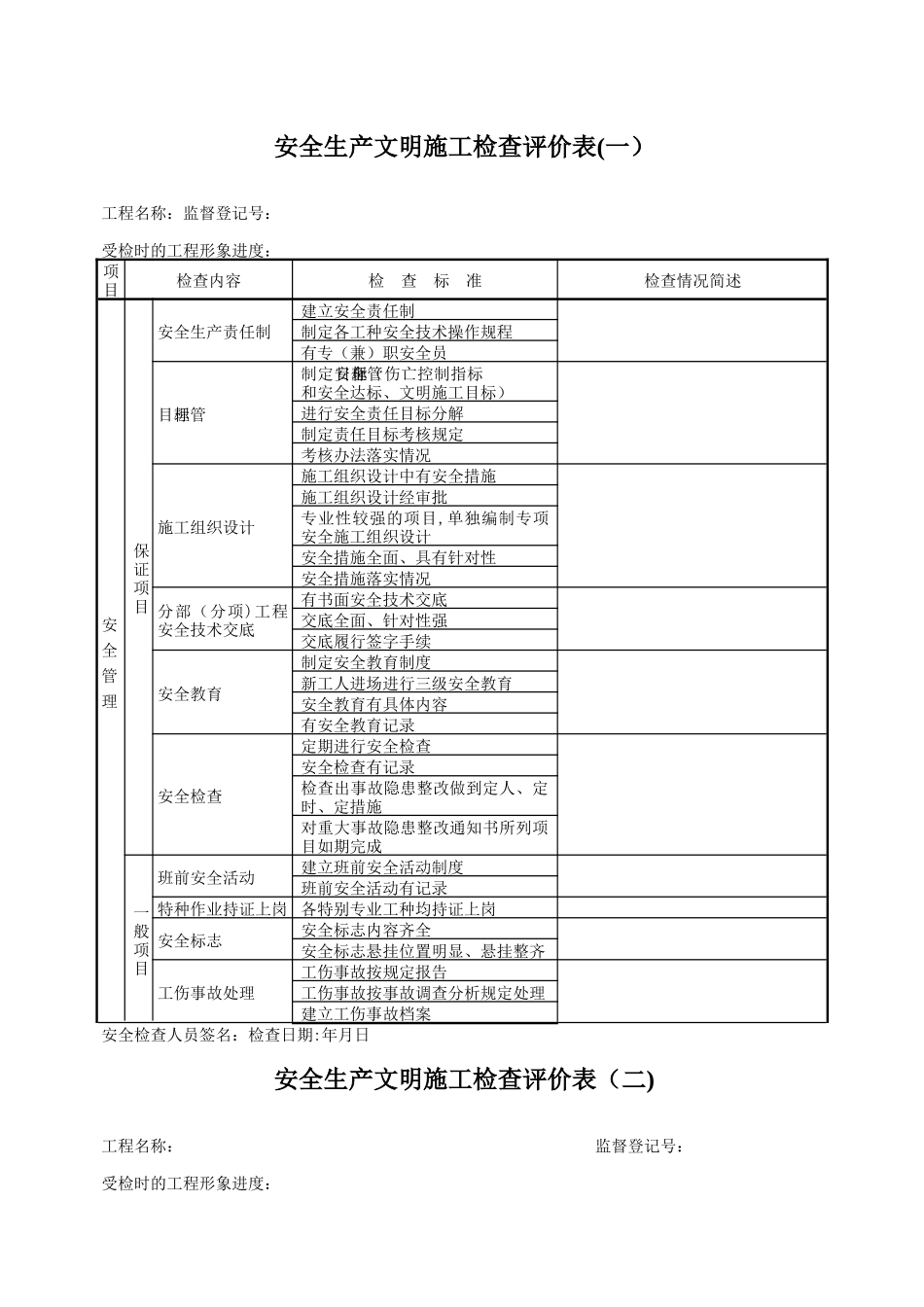 安全文明评价表_第1页