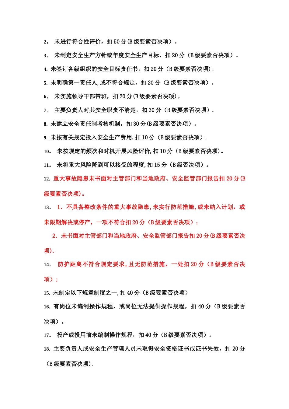 安全标准化A级与B级要素否决项清单_第3页