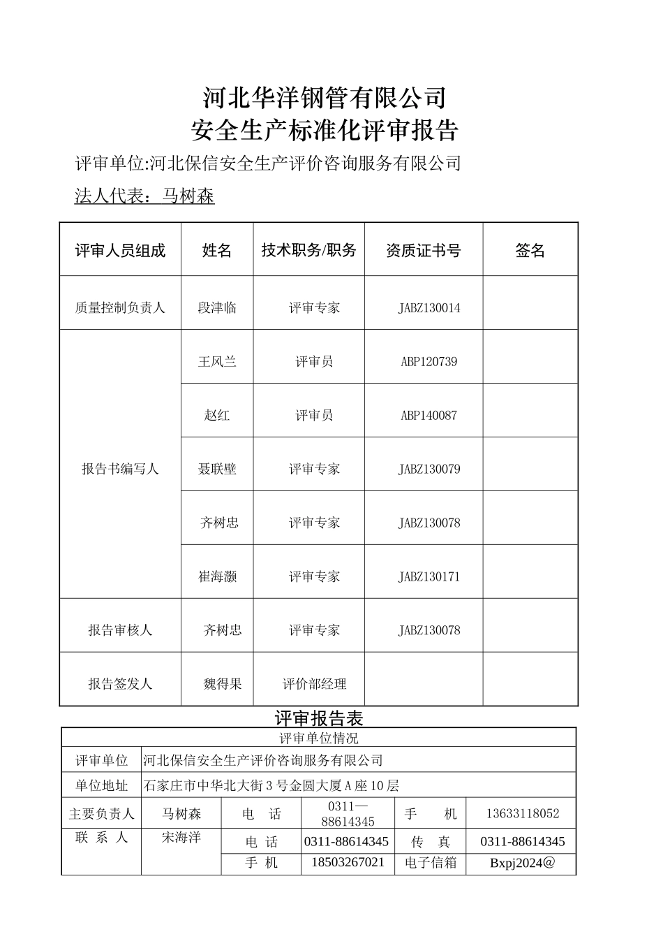 安全标准化二级企业评审报告_第2页