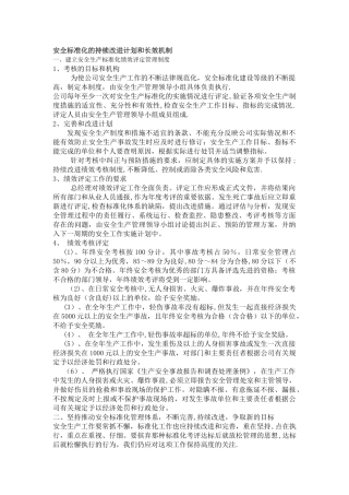 安全标准化的持续改进计划和措施