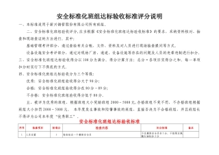 安全标准化班组达标验收标准