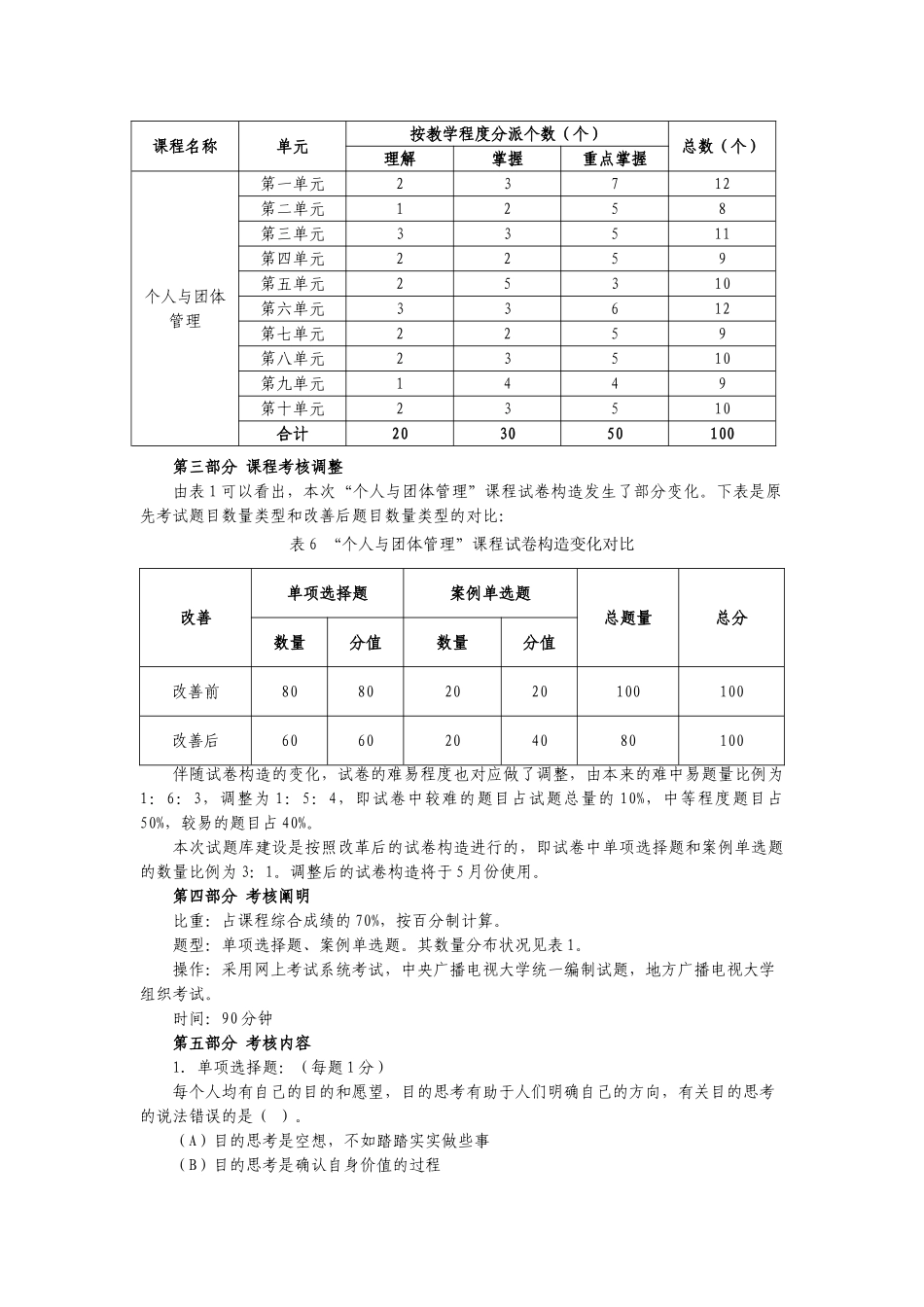 2025年中央电大个人与团队管理课程基于网络考核改革试点方案_第3页
