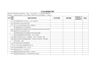 安全检查表(每月)