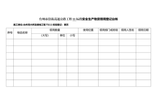 安全物资领用台账