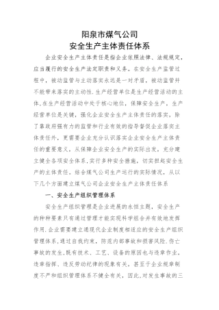 安全生产主体责任体系