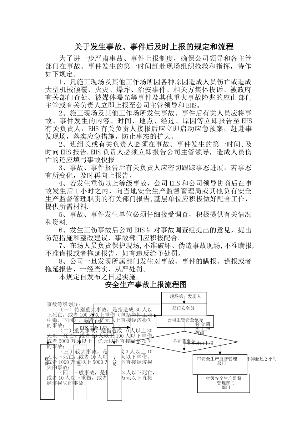 安全生产事故上报制度和流程图_第2页