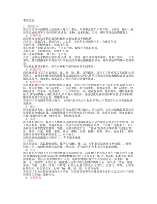 安全生产事故类别